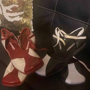 Nine West cloud9 Mary janes women size 9 black and white and also red and cream